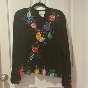 Just B Vintage Embellished Christmas Sweater Size XL